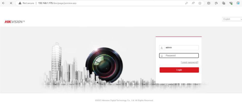 Inloggen op de Hikvision camera