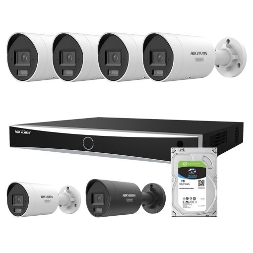 4 x 8MP 2.8mm Mini Bullet Smart Hybrid Colorvu 3.0 met NVR main product photo