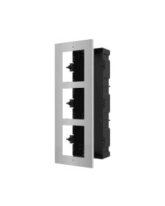 Voordelig en goed Hikvision DS-KD-AFC3/S, modulaire intercom, inbouwframe drievoudig RVS