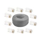 Voordelig en goed Safire UTP Cat6 Netwerkkabel 100 Meter – 23AWG – Grijs met 25x RJ45 pluggen