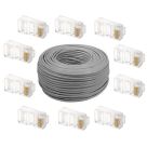 Voordelig en goed ProAlarm Netwerkkabel CAT5E 100 meter met 25x RJ45 pluggen