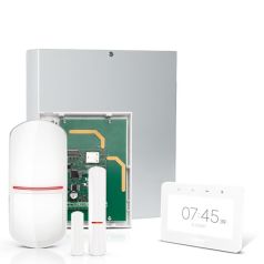 Voordelig en goed Satel INTEGRA 32 RF -  met witte touchscreen bediendeel, RF module, draadloze multifunctionele detector en PIR