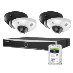 Voordelig en goed Hikvision 2 x Compacte Acusense camera's met NVR voor horeca of winkel