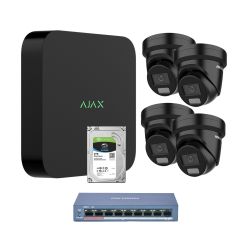 Voordelig en goed Ajax Systems Hikvision set - 4x 4MP ColorVu Hybrid kleur nachtzicht, 8 kanaals recorder met 2TB