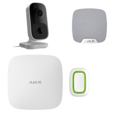 Voordelig en goed Ajax Systems Paniekknop Alarm met Sirene + Camera – Ajax Button + Hub 2 (4G) + HomeSiren + IndoorCam