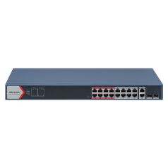 Voordelig en goed Hikvision DS-3E1318P-EI(B) – 16-poorts PoE Switch | Smart Managed | 10/100 Mbps + 2x Gigabit Uplink