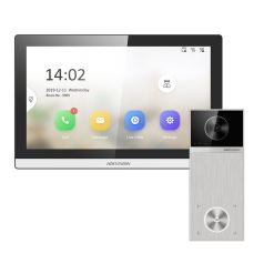 Voordelig en goed Hikvision DS-KIS614-S | RVS IP Video Intercom Set met 7″ Wi-Fi Binnenmonitor