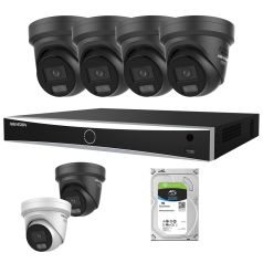 Voordelig en goed Hikvision VPro AI Cameraset – 4× 4MP ColorVu met AcuSeek en PoE NVR