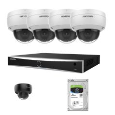 Voordelig en goed Hikvision 4x 4MP 2.8mm Dome Acusense met NVR