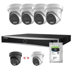 Voordelig en goed Hikvision 4 x 4MP 2.8mm Smart Hybrid Colorvu met NVR