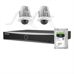 Voordelig en goed Hikvision 2x 4MP inbouw camera's en recorder (max. 4x 12mp) Ideaal voor winkel horeca / showroom