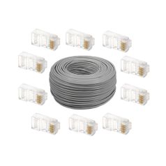 Voordelig en goed Safire UTP Cat6 Netwerkkabel 100 Meter – 23AWG – Grijs met 25x RJ45 pluggen