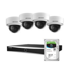 Voordelig en goed Hikvision 4x 4MP Dome Acusense met NVR