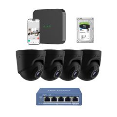 Voordelig en goed Ajax Systems 4x turret camera's nvr en 3TB opslag-oud