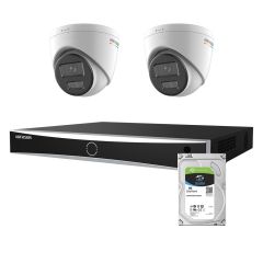 Voordelig en goed Hikvision 2 x 4MP 2.8mm Colorvu Value Serie met NVR