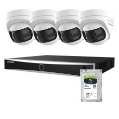 Voordelig en goed Hikvision 4 x 8MP 180° Smart Hybrid Camera Set met NVR