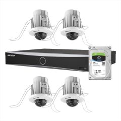 Voordelig en goed Hikvision 4x 4 MP mini Dome Acusense IR met NVR