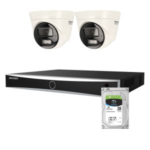 Voordelig en goed Hikvision 2x 4MP Smart Hybrid Light IP Camera Set + NVR