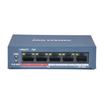 Voordelig en goed Hikvision DS-3E0105P-E/M(B) - Compacte PoE Switch 30W